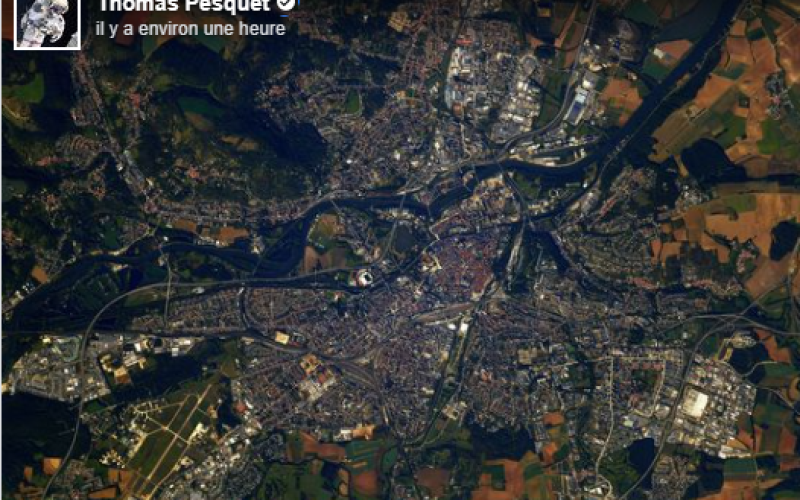 Metz vue de l'espace par Thomas Pesquet
