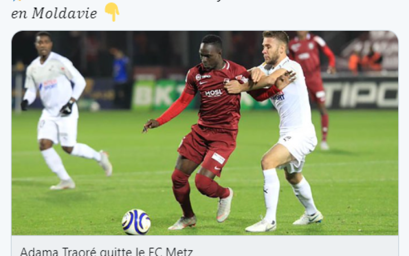 FC Metz : l'attaquant Adama Traoré, file en Moldavie