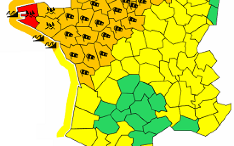 Intempéries : 36 départements placés en vigilance orange