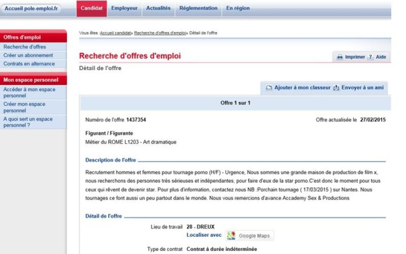 La surprenante annonce de pôle emploi