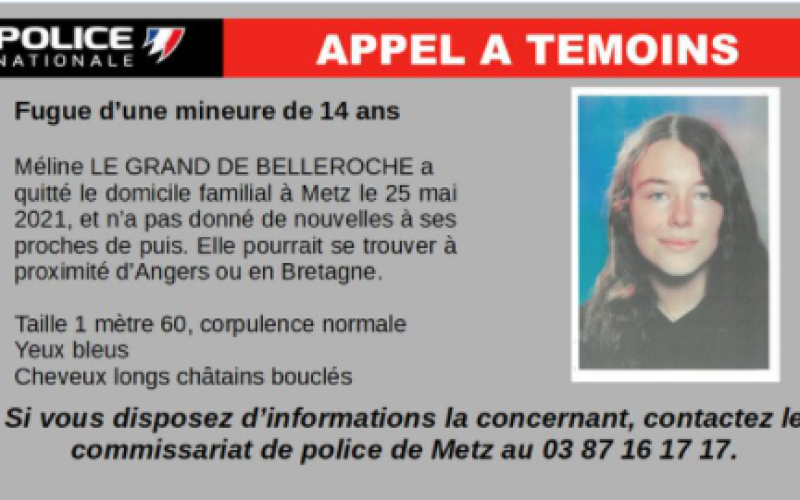 Metz : un appel à témoins lancé pour retrouver une ado de 14 ans