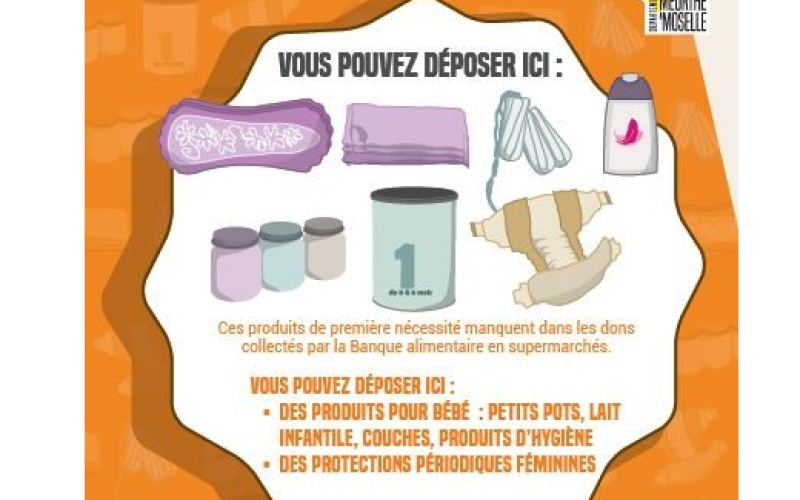 Meurthe et Moselle : collecte de produits bébé et d'hygiène féminine
