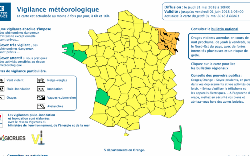 ORAGES : La Lorraine et l'Alsace en vigilance orange 