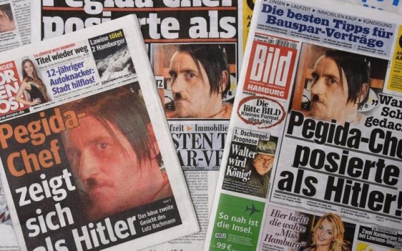 Representé en Hitler dans la presse Allemande, le leader du mouvement Pegida démissionne